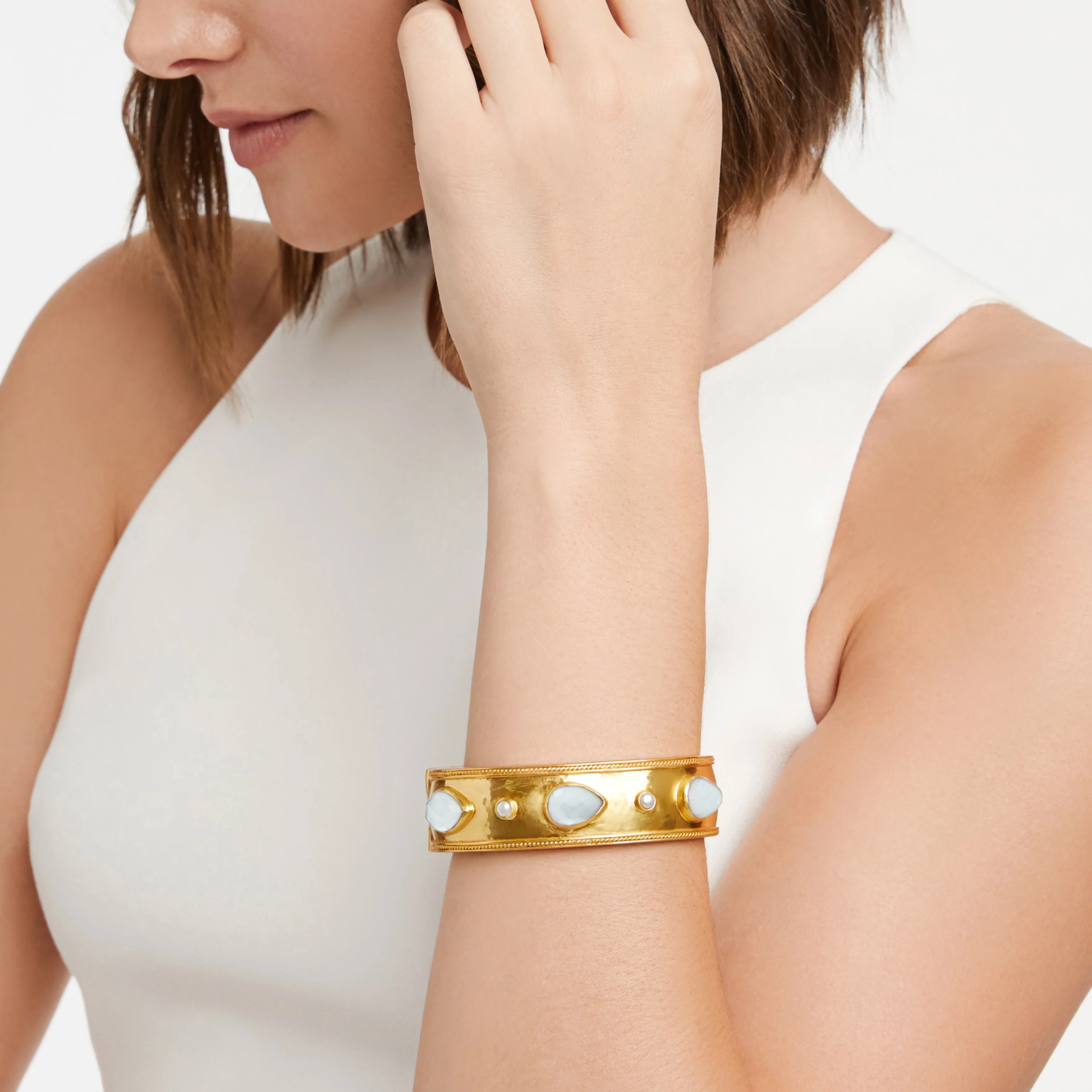 Cannes Stone Statement Hinge Bangle - Image 12