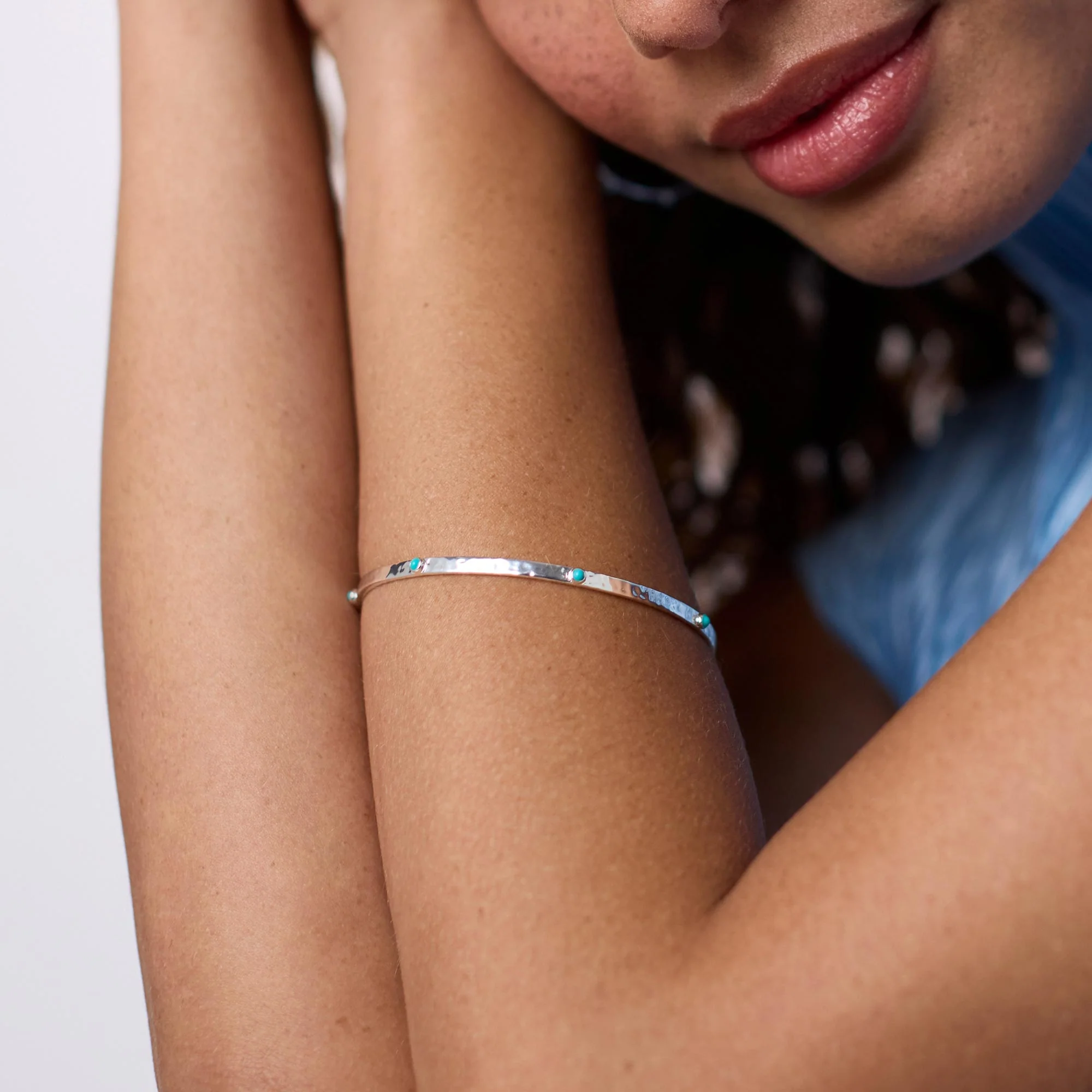 Crescent Stone Bangle - Image 4