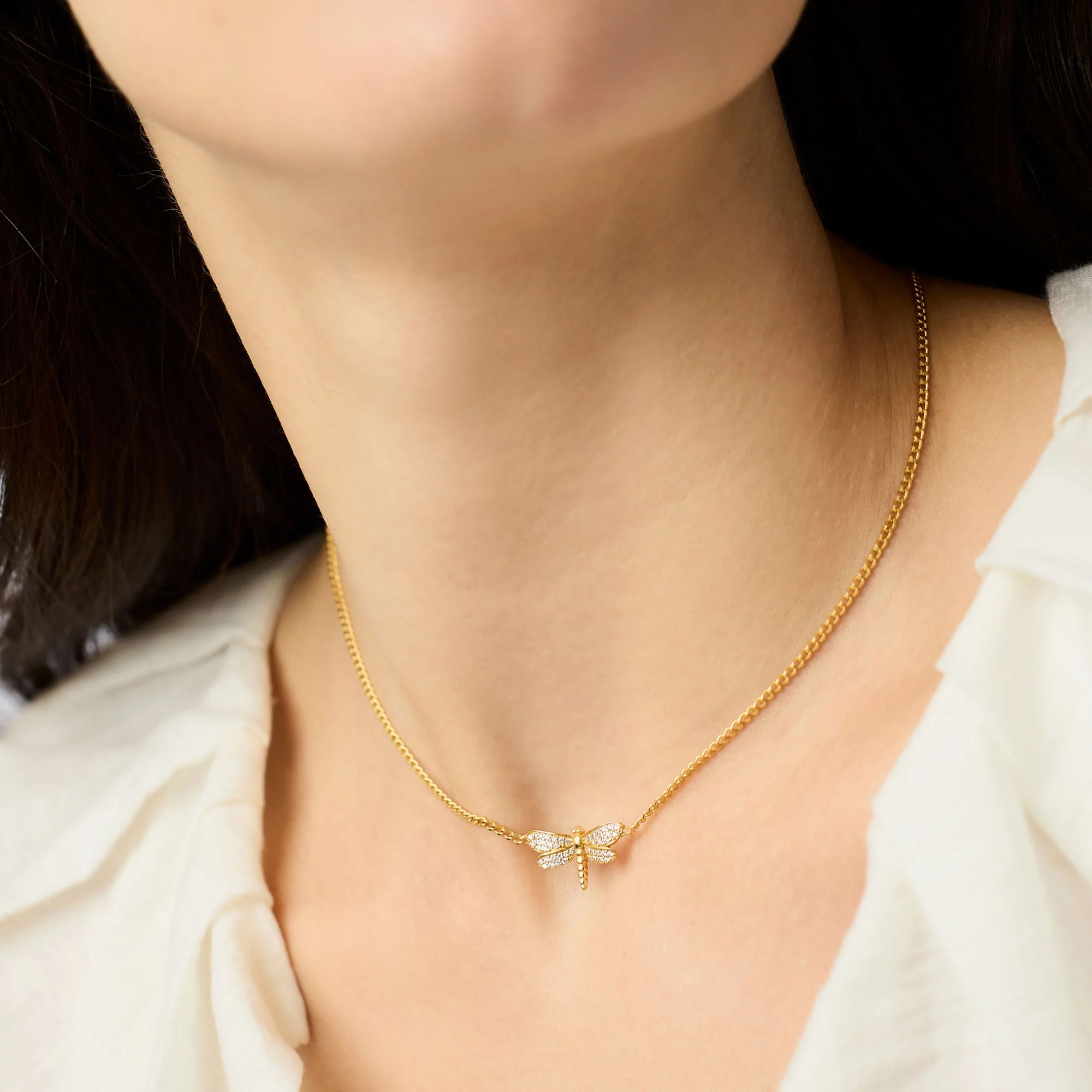 Dragonfly Pavé Delicate Necklace - Image 2