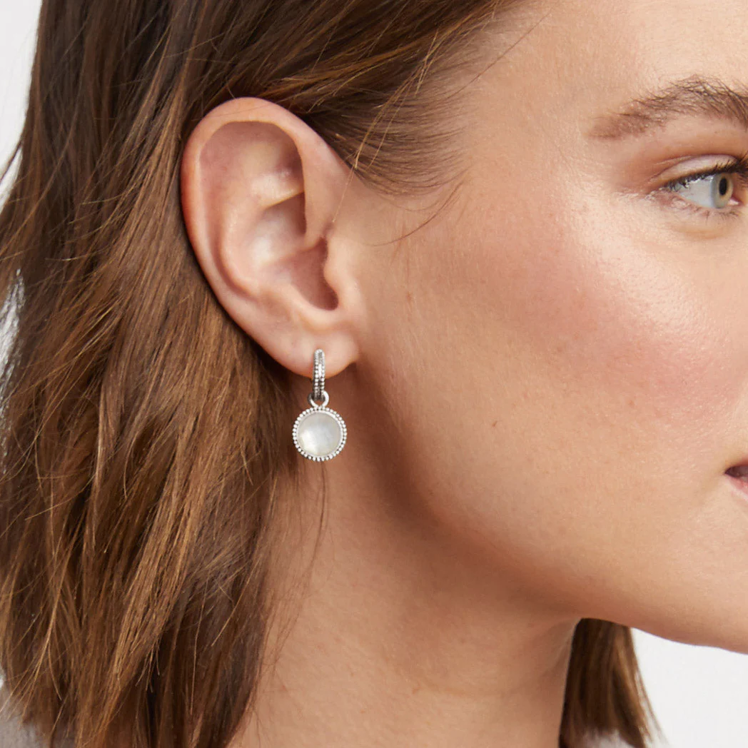 Fleur-de-Lis Hoop & Charm Earring - Image 9