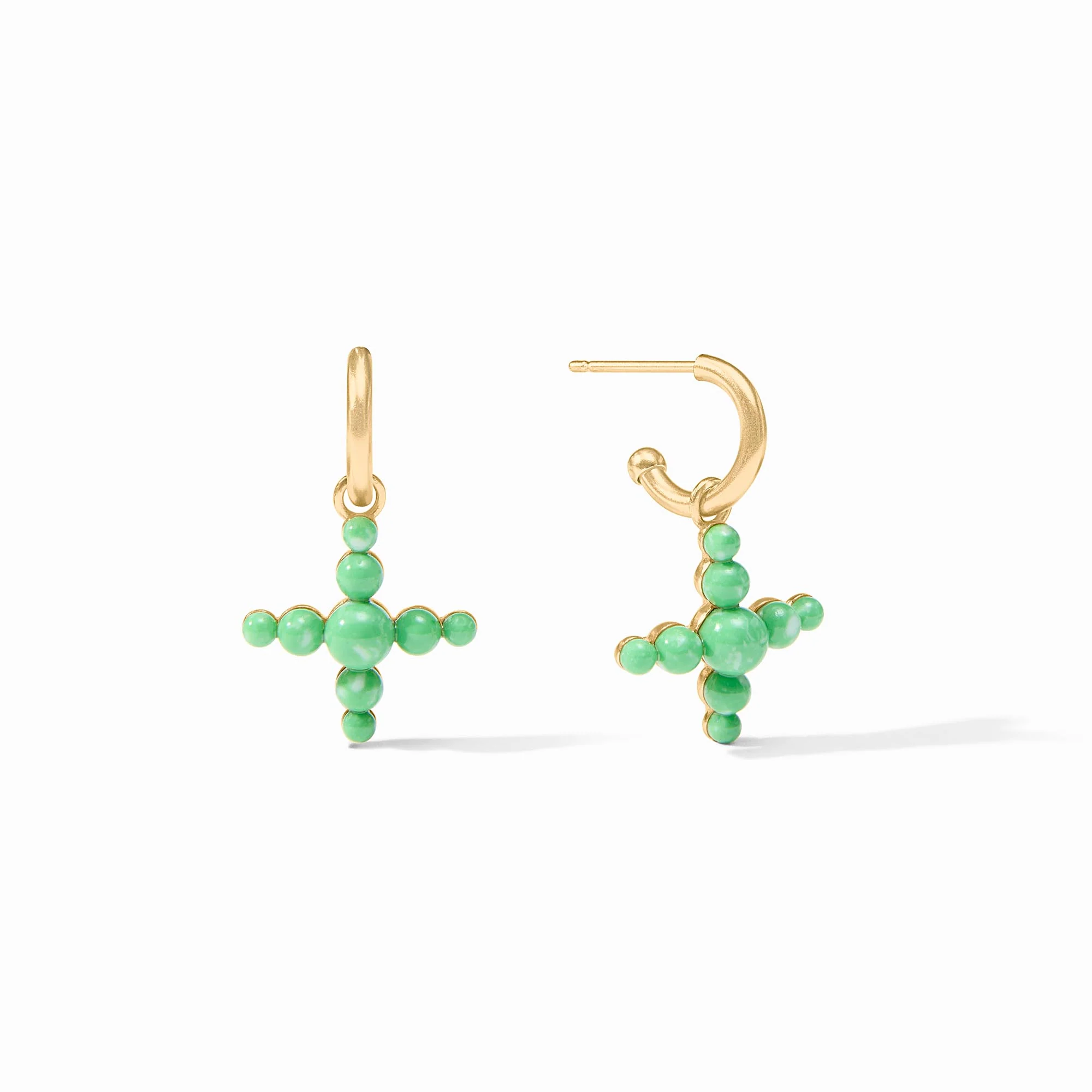 Gumdrop Cross Hoop & Charm Earring - Image 3