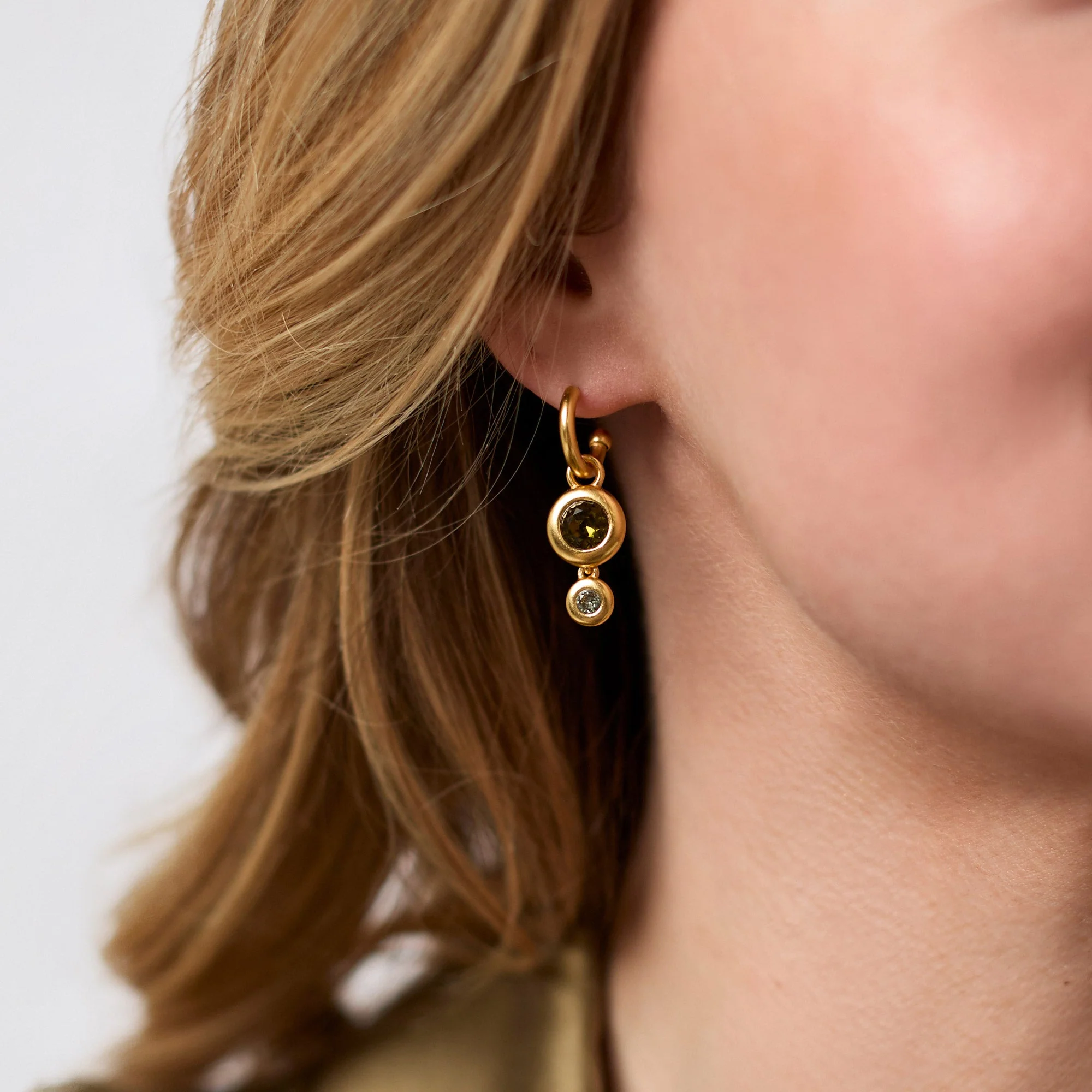 Rainbow Duo Hoop & Charm Earring - Image 6