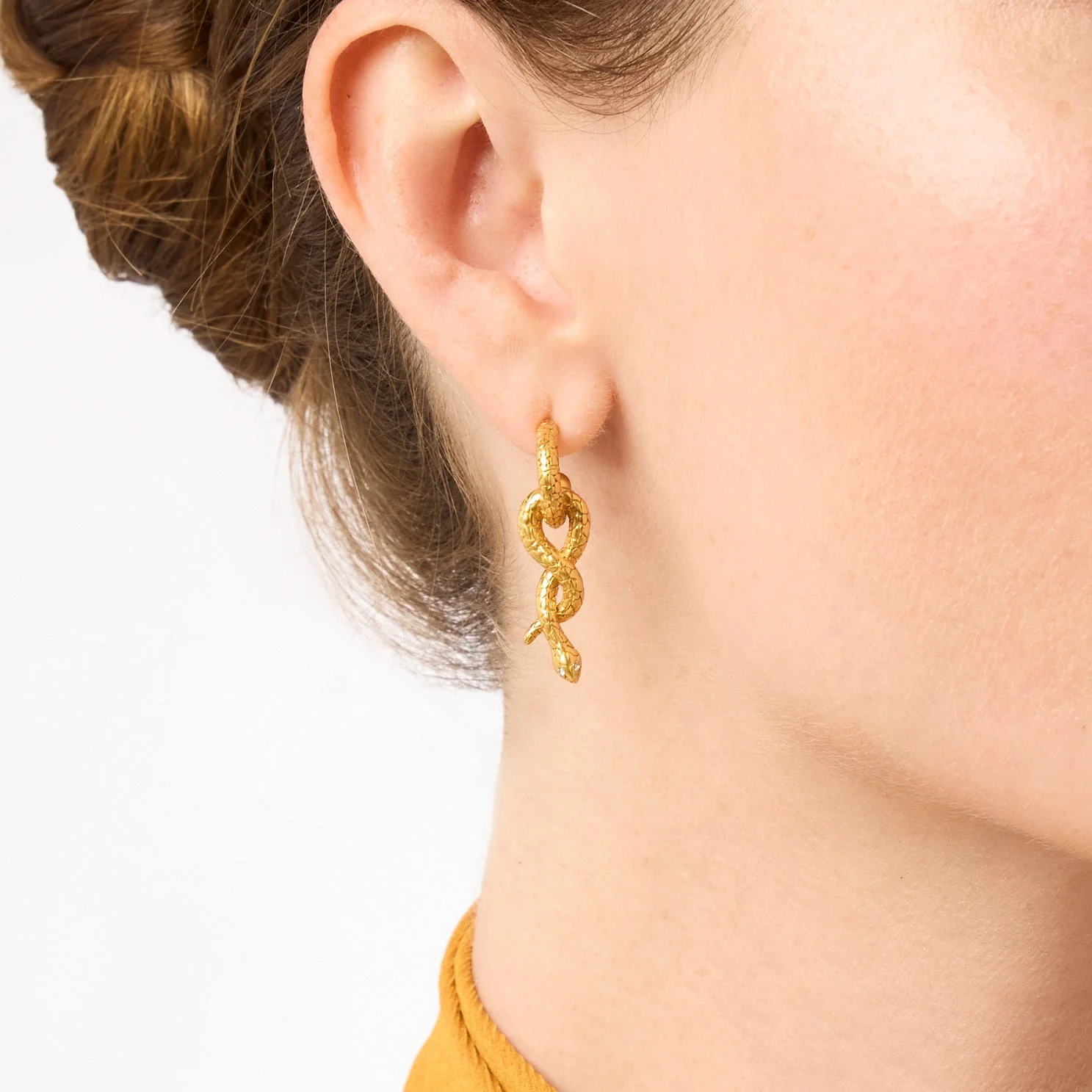 Snake Hoop & Charm Earring - Image 2